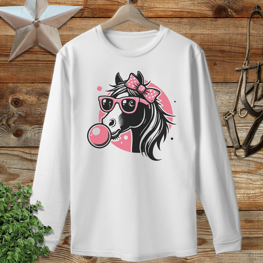 Bubble Gum Horse Long Sleeve Tee