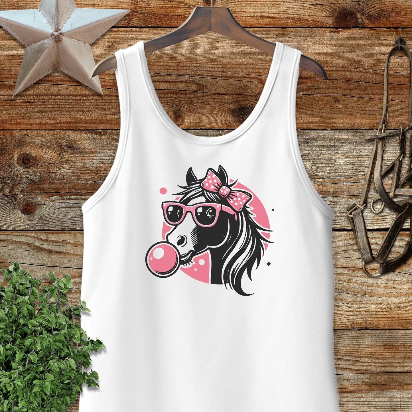 Bubble Gum Horse Tank Top
