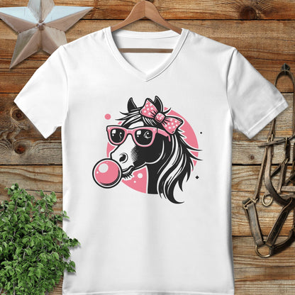 Bubble Gum Horse V-neck