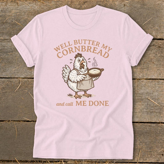 Butter My Cornbread Softstyle Tee - Light Pink