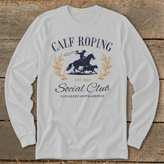 Calf Roping Social Club Long Sleeve Tee - Sport Grey