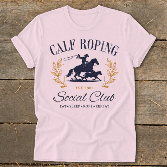 Calf Roping Social Club Softstyle Tee - Light Pink