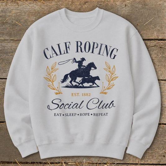 Calf Roping Social Club Sweatshirt - Sport Grey