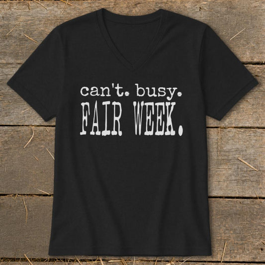 Cant Busy Fair Week V-neck - Black