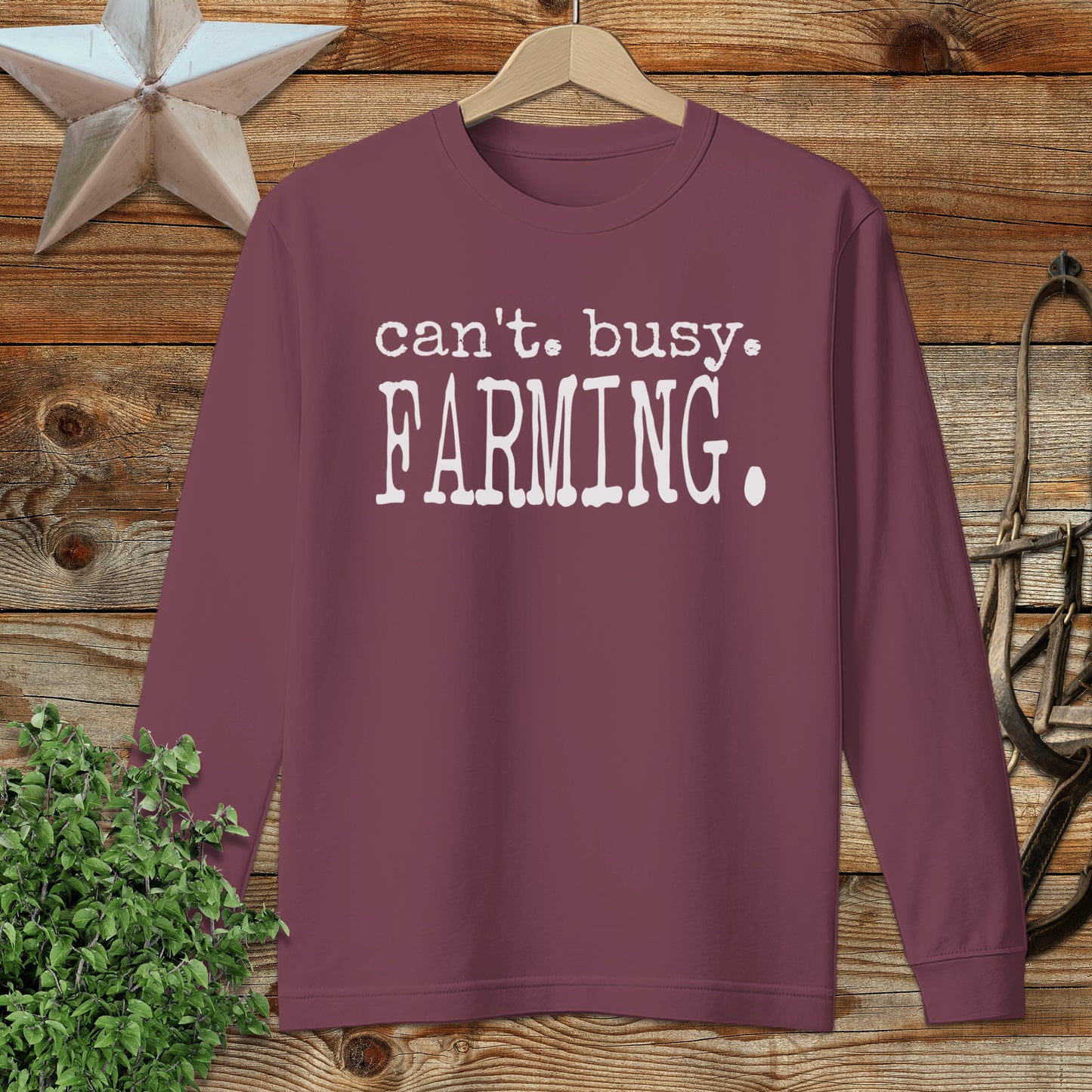Can't Busy Farming Long Sleeve Tee