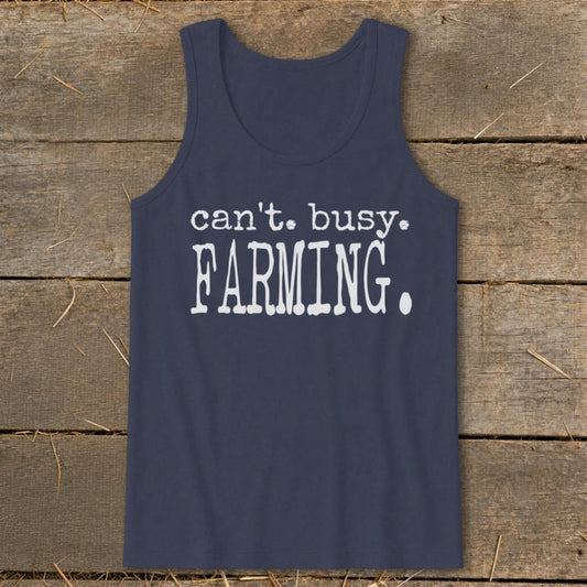 Cant Busy Farming Tank Top - Navy