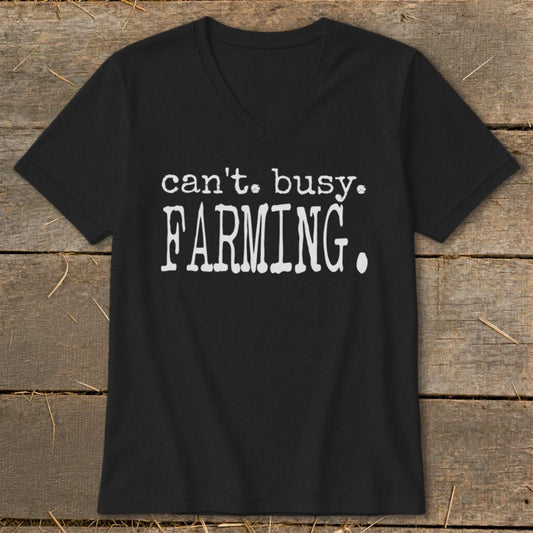 Cant Busy Farming V-neck - Black