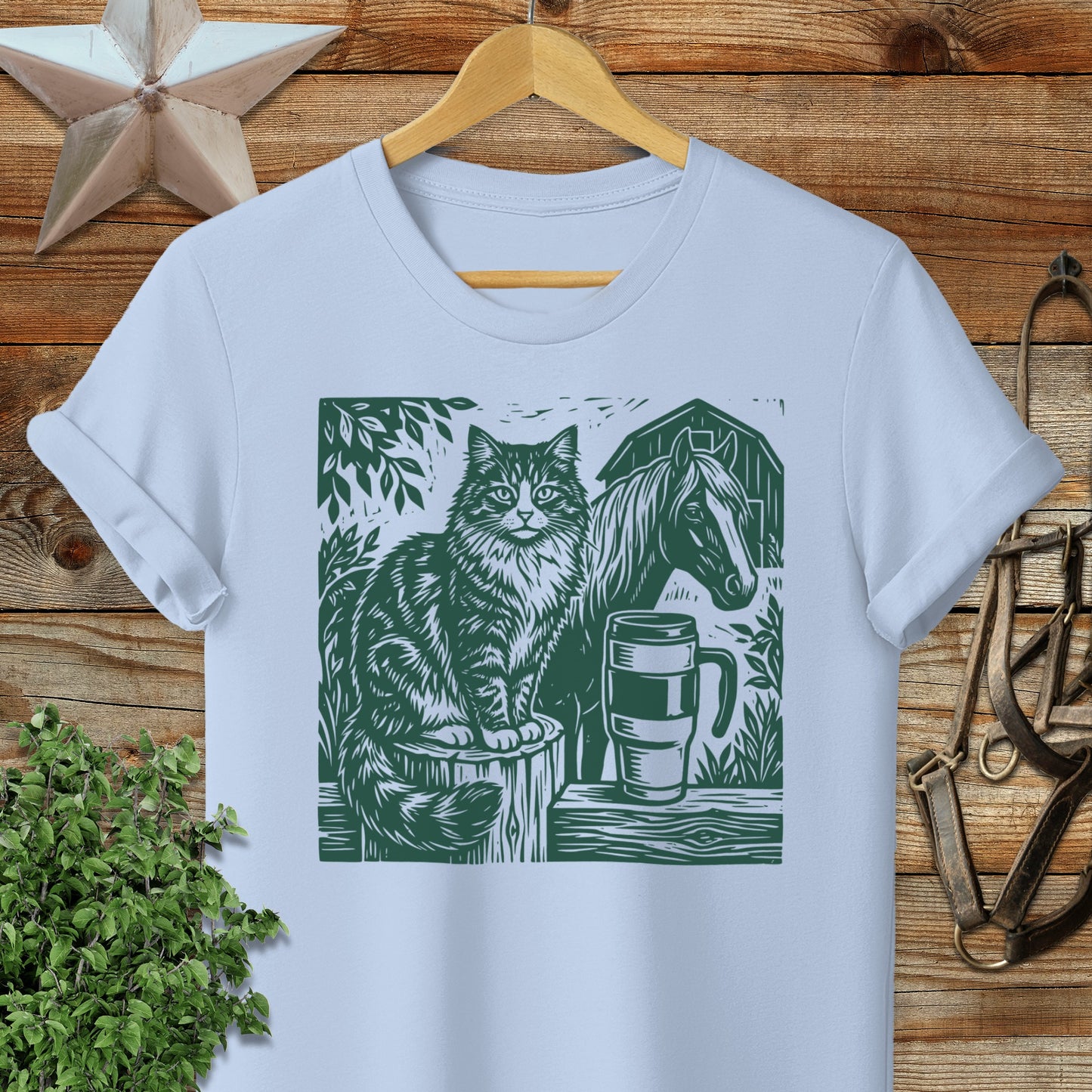 Cats, Coffee, Horses Softstyle Tee