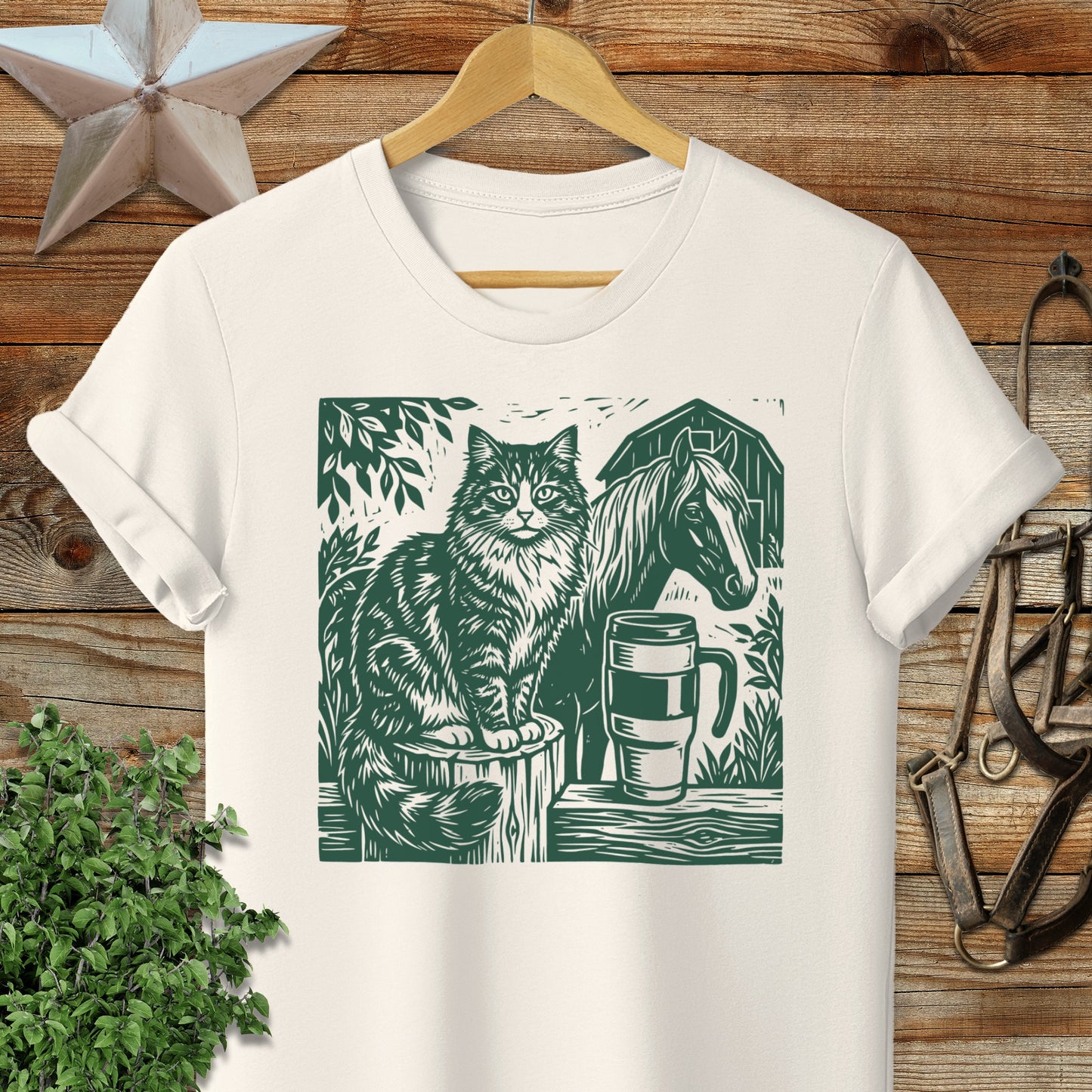 Cats, Coffee, Horses Softstyle Tee