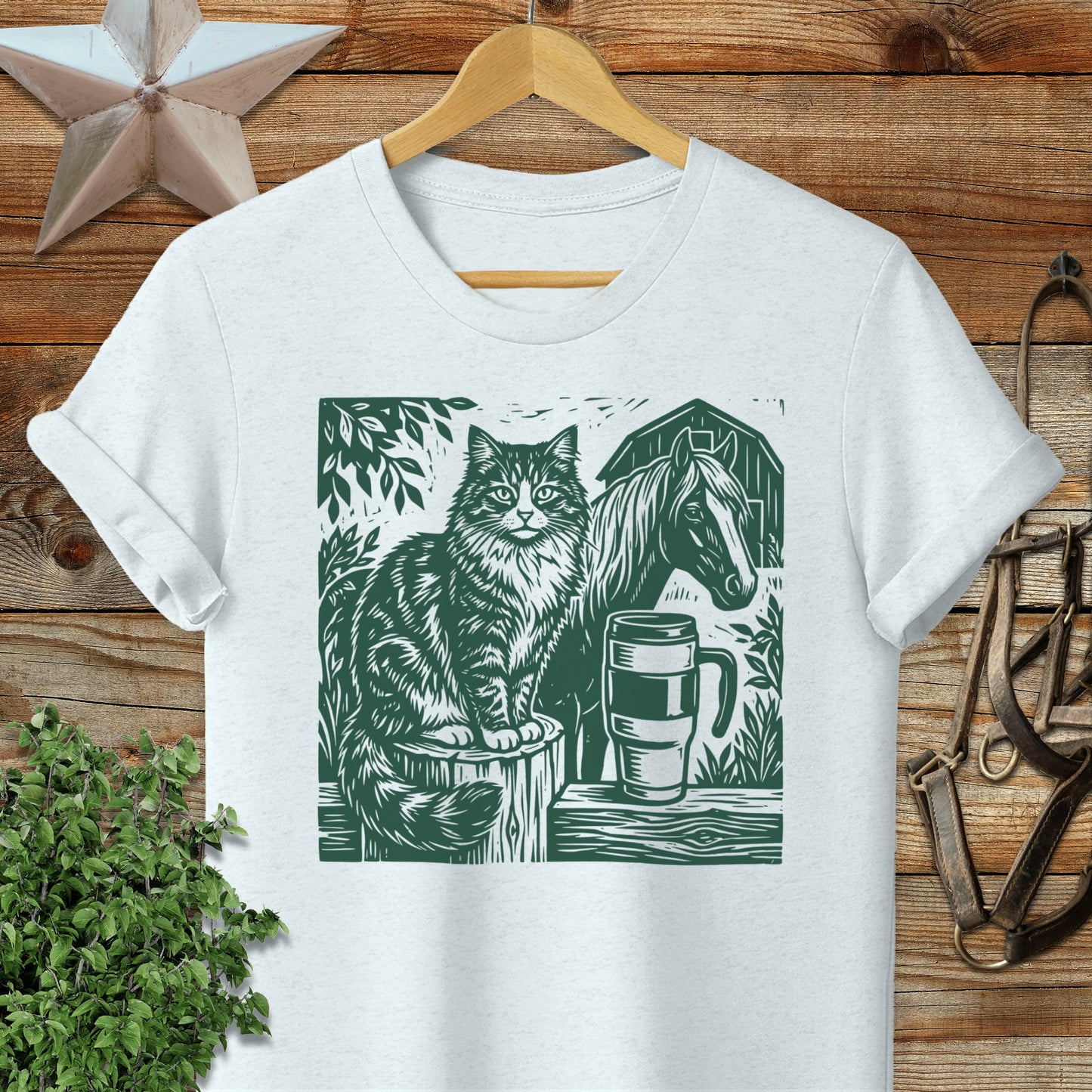 Cats, Coffee, Horses Softstyle Tee
