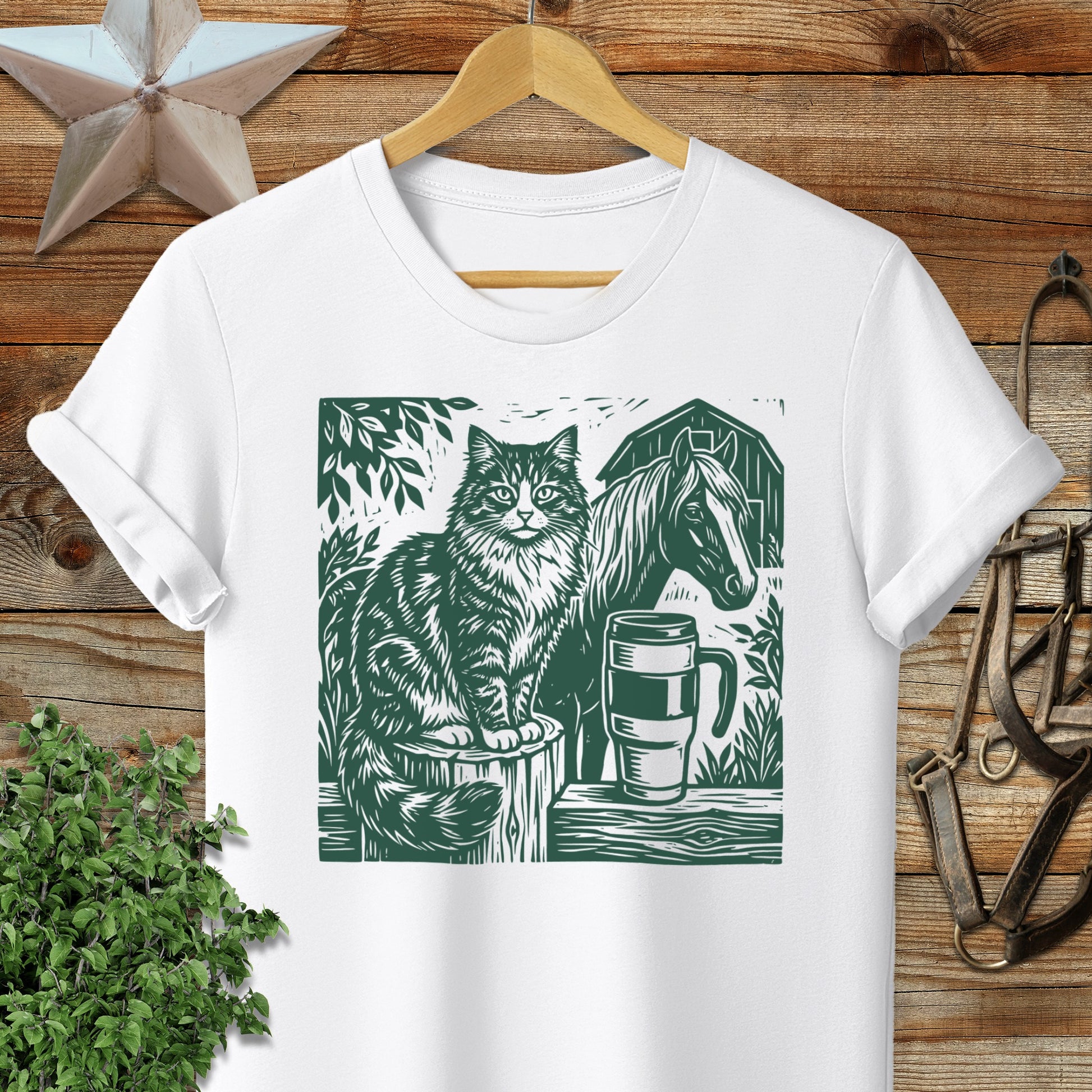 Cats, Coffee, Horses Softstyle Tee