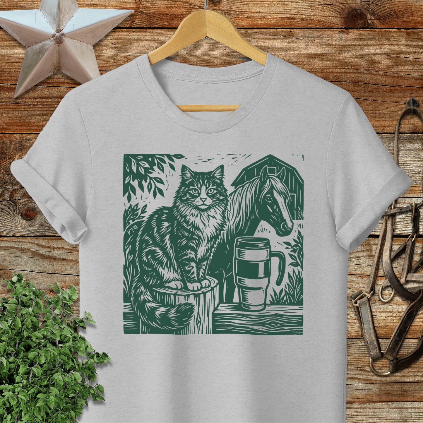 Cats, Coffee, Horses Softstyle Tee