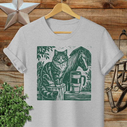 Cats, Coffee, Horses Softstyle Tee