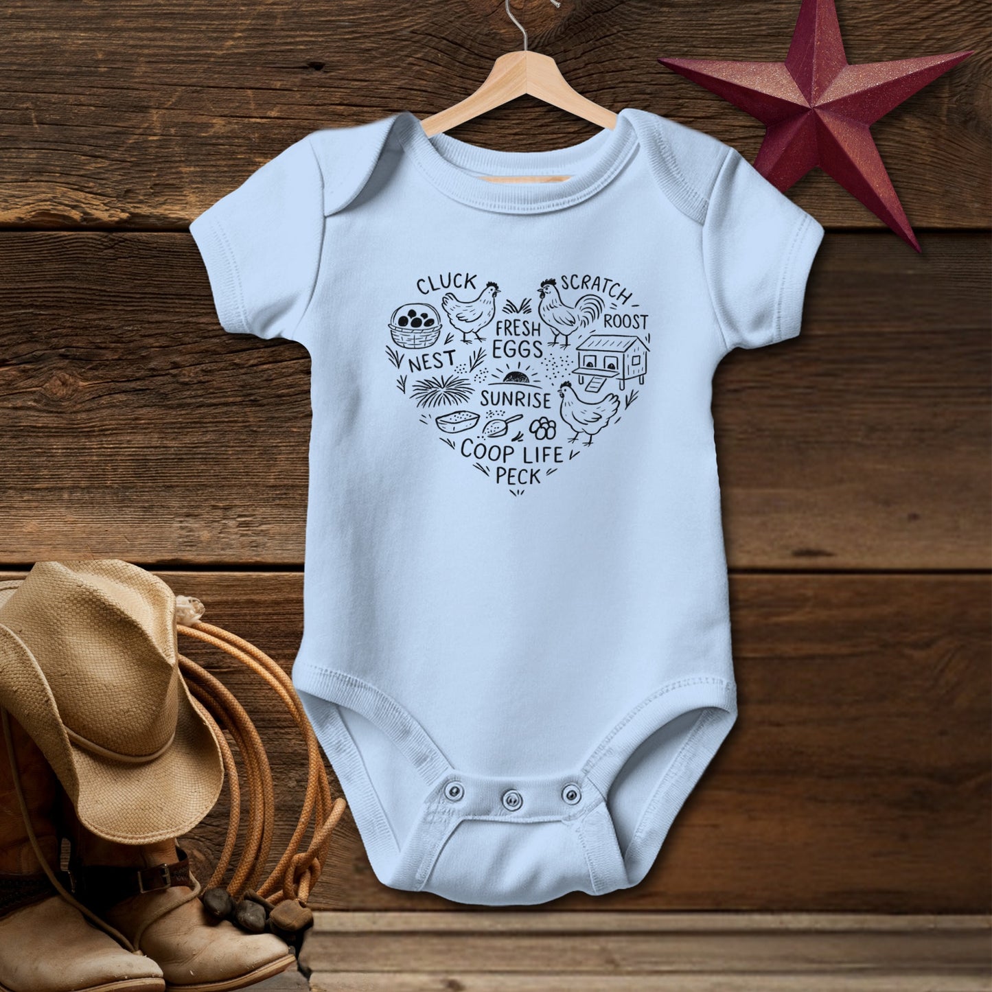 Chicken Farm Heart Bodysuit (Baby)