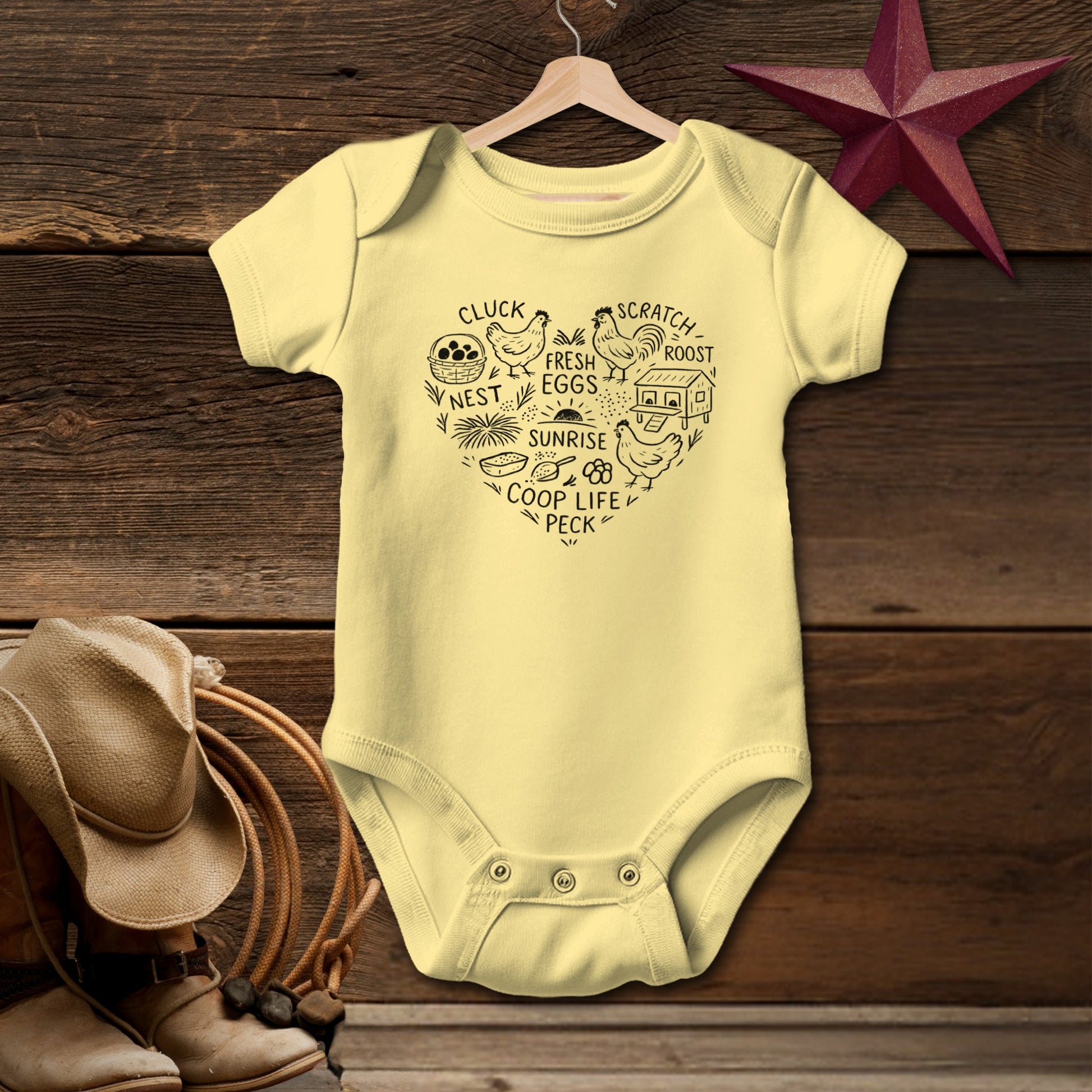 Chicken Farm Heart Bodysuit (Baby)