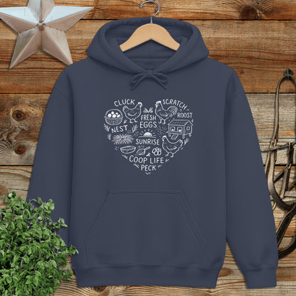 Chicken Farm Heart Hoodie
