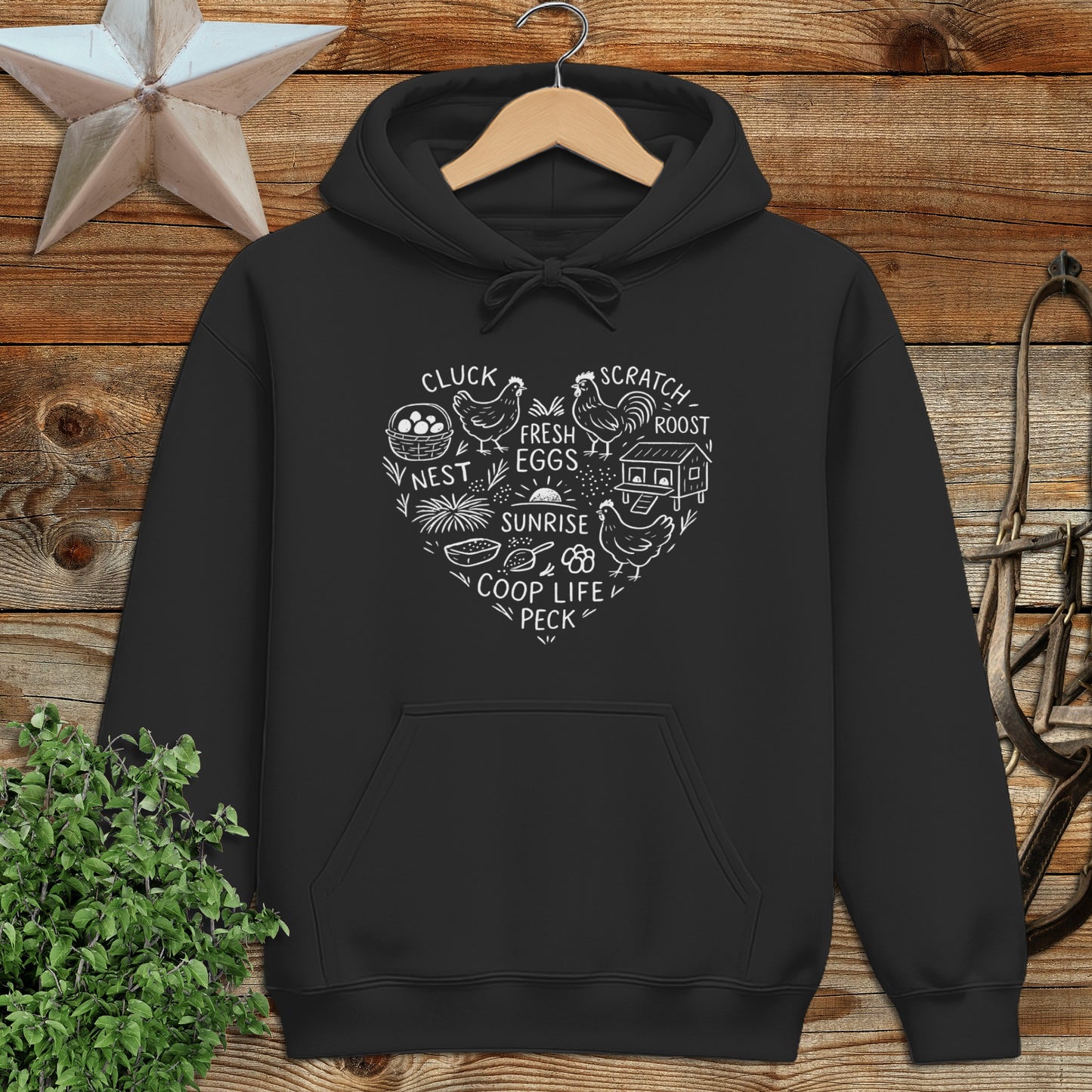 Chicken Farm Heart Hoodie