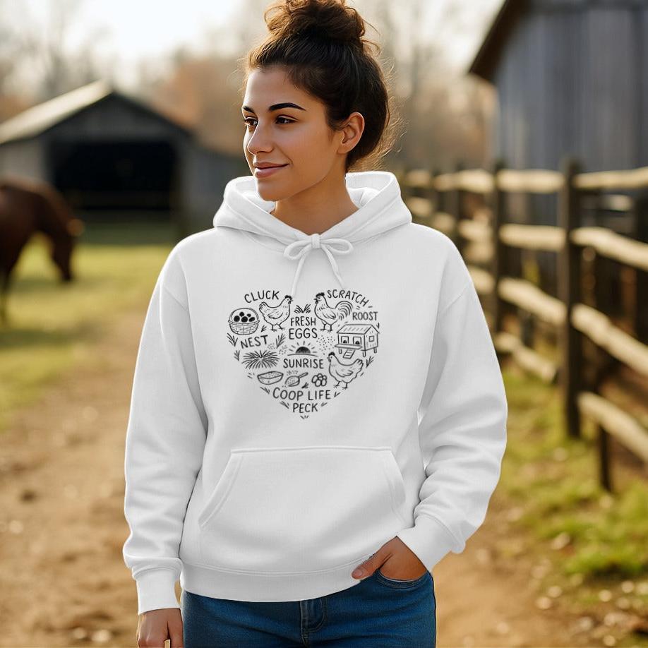 Chicken Farm Heart Hoodie