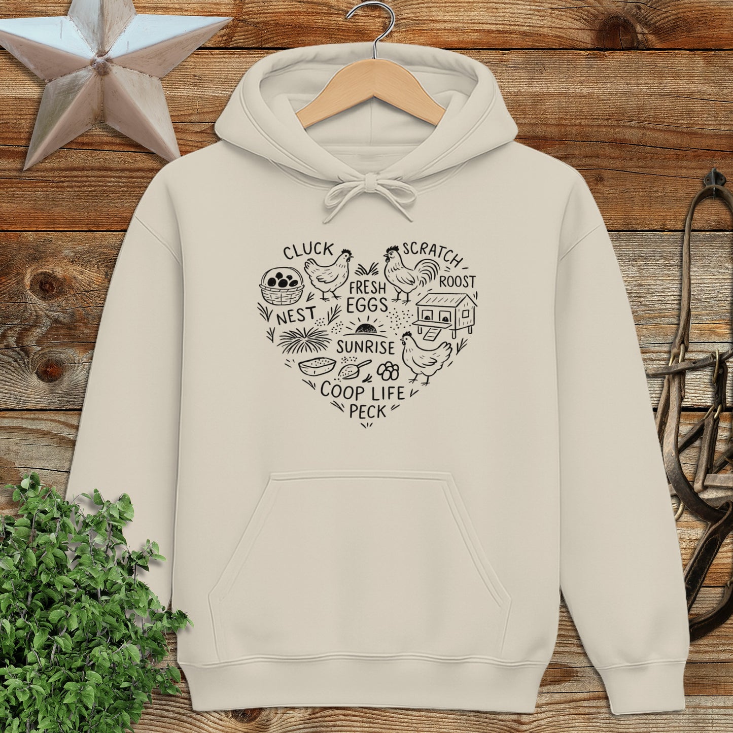 Chicken Farm Heart Hoodie