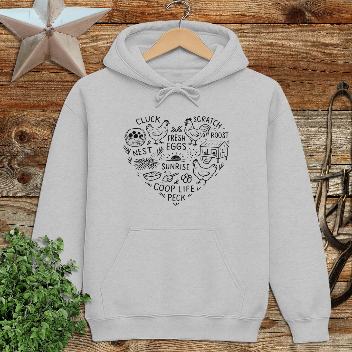 Chicken Farm Heart Hoodie