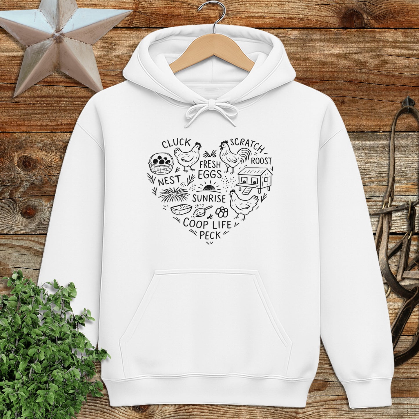 Chicken Farm Heart Hoodie