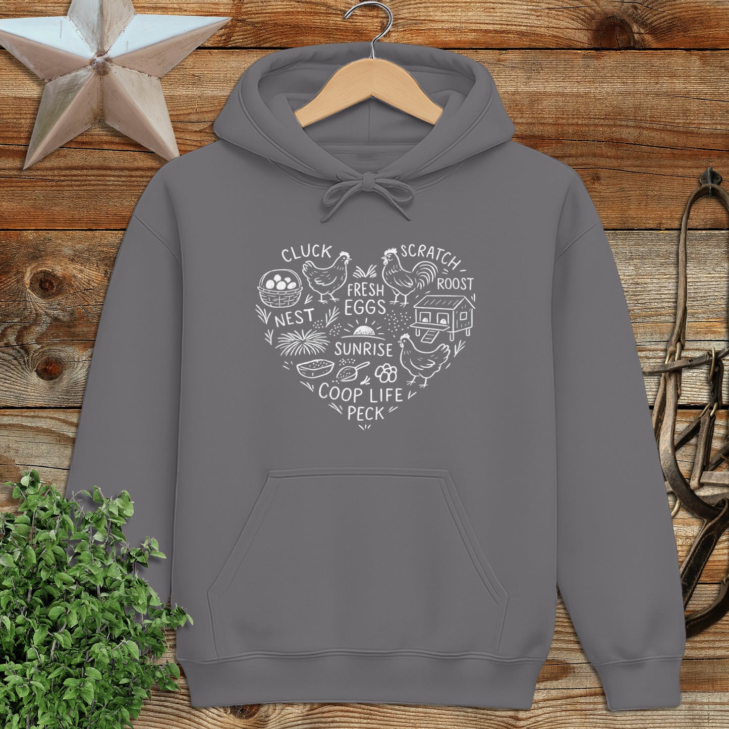 Chicken Farm Heart Hoodie
