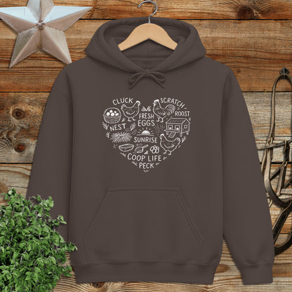 Chicken Farm Heart Hoodie