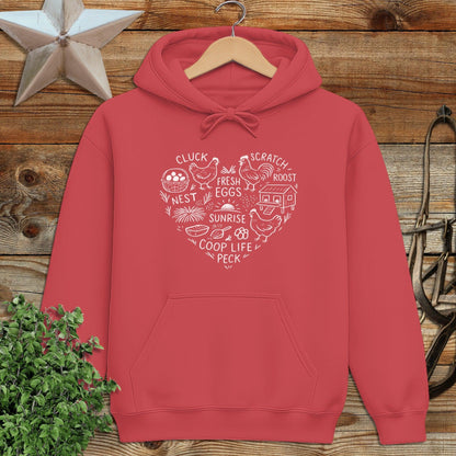 Chicken Farm Heart Hoodie