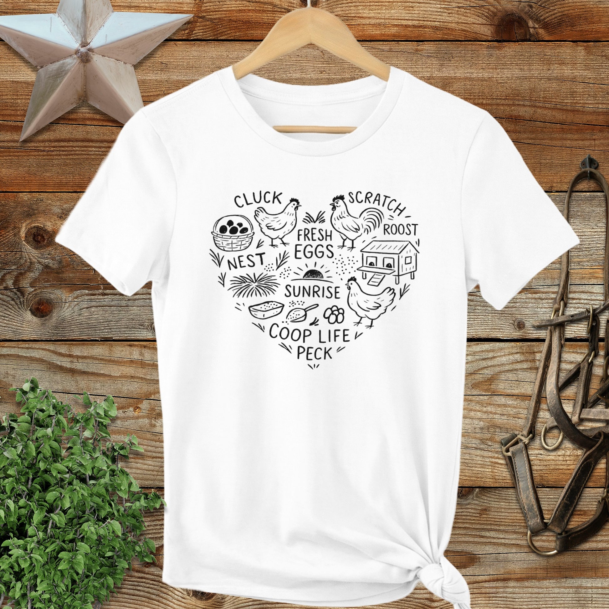 Chicken Farm Heart Ladies Tee