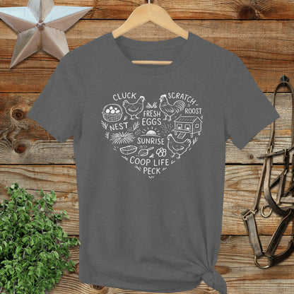 Chicken Farm Heart Ladies Tee