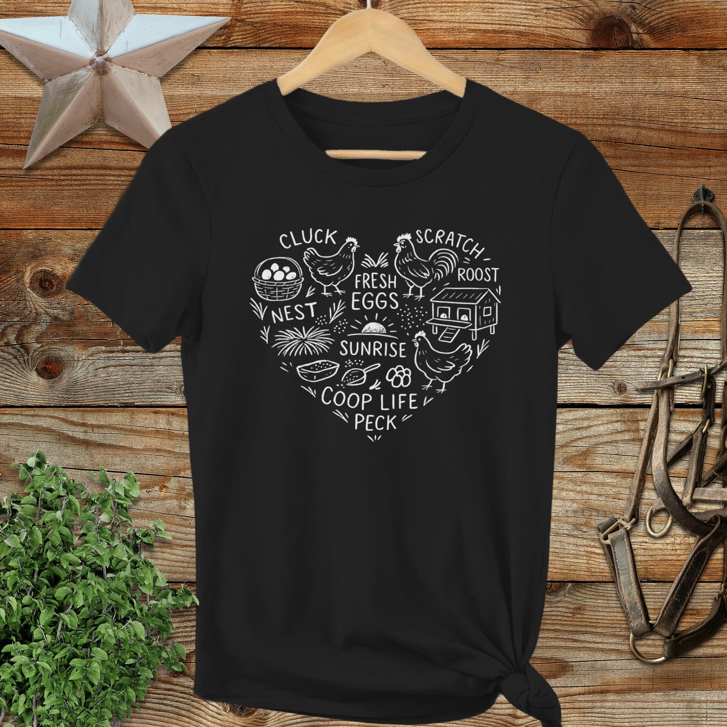 Chicken Farm Heart Ladies Tee
