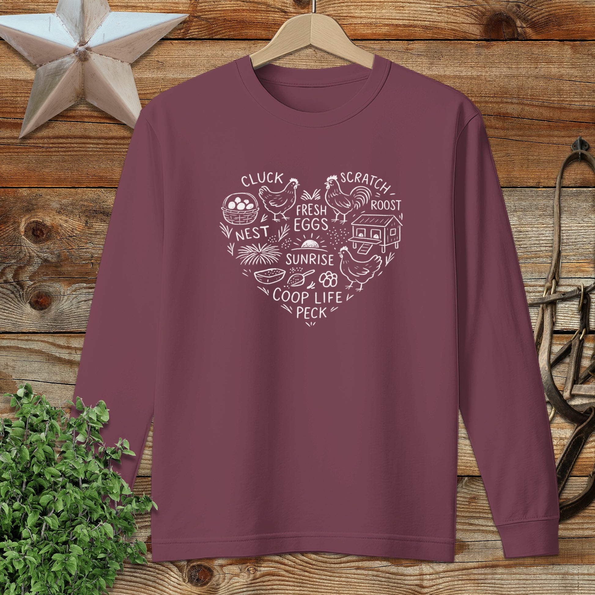Chicken Farm Heart Long Sleeve Tee