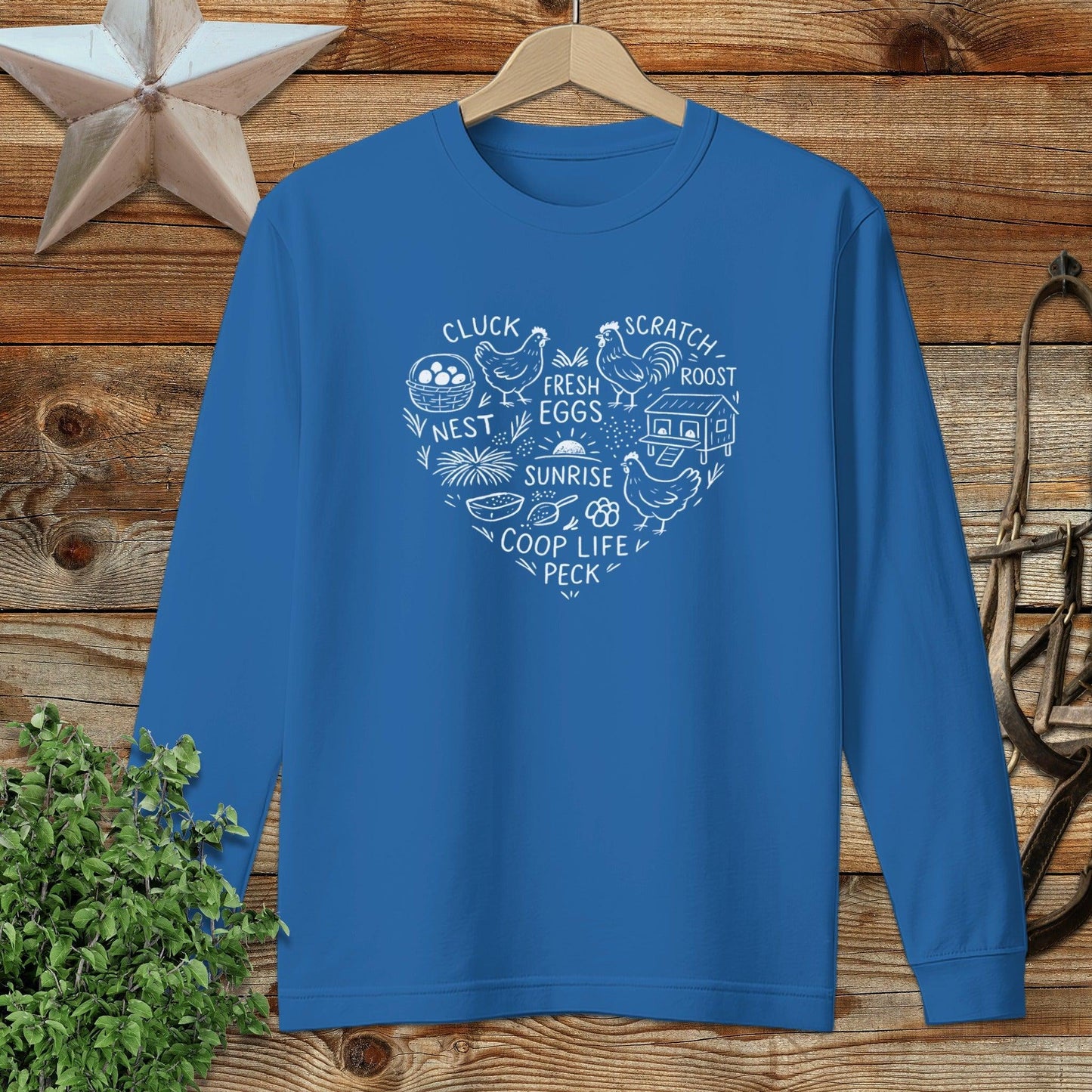 Chicken Farm Heart Long Sleeve Tee