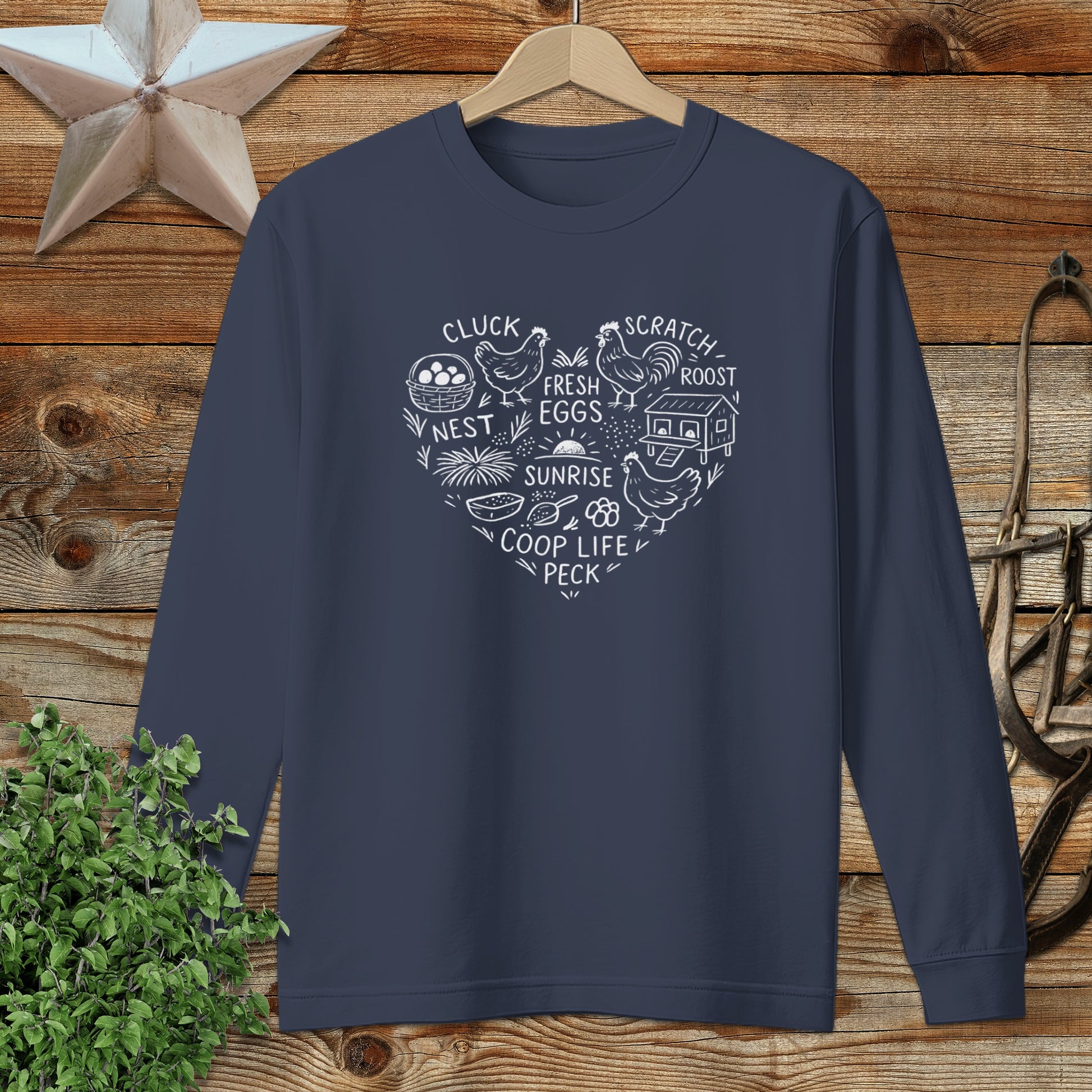 Chicken Farm Heart Long Sleeve Tee