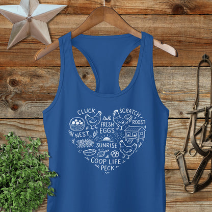 Chicken Farm Heart Racerback Tank