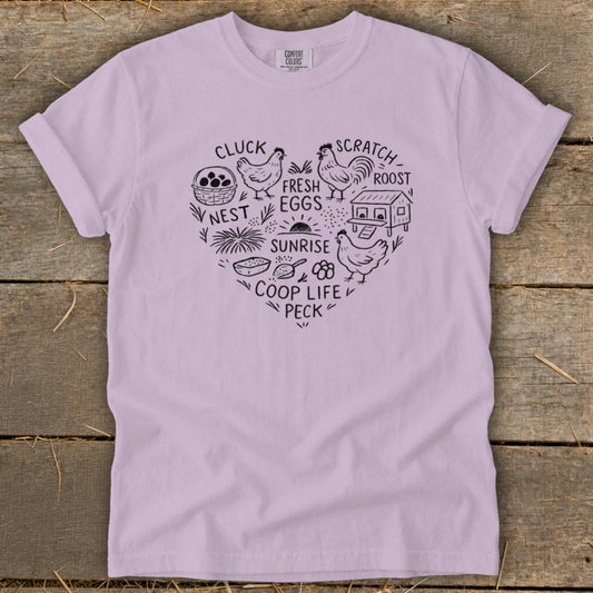 Chicken Farm Heart Signature Tee - Orchid