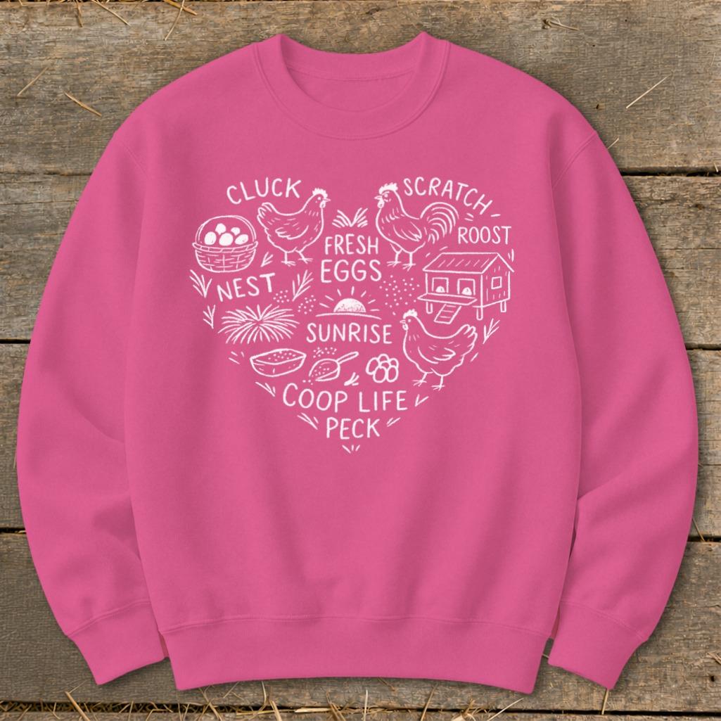 Chicken Farm Heart Sweatshirt