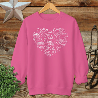 Chicken Farm Heart Sweatshirt