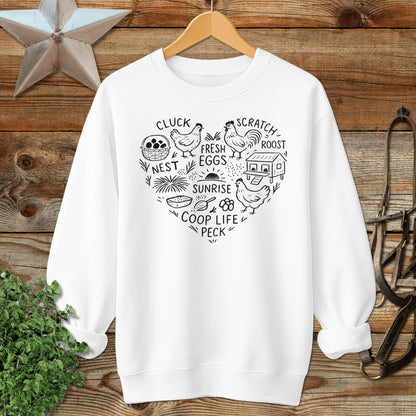 Chicken Farm Heart Sweatshirt