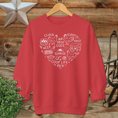 Chicken Farm Heart Sweatshirt