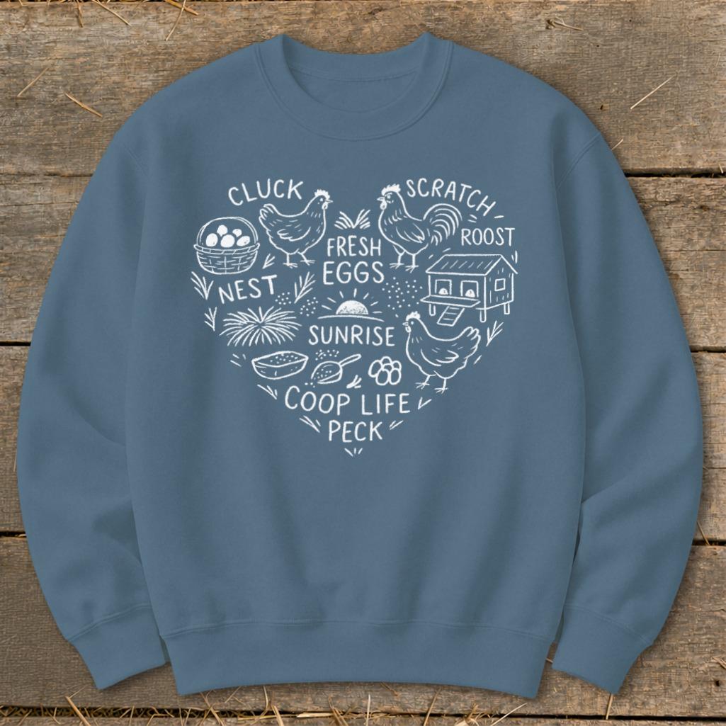 Chicken Farm Heart Sweatshirt