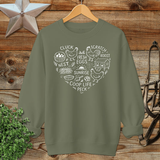Chicken Farm Heart Sweatshirt