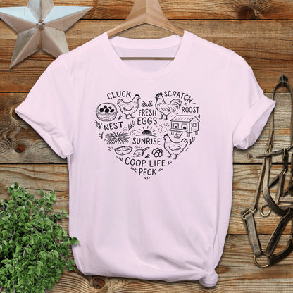 Chicken Farm Heart T-shirt