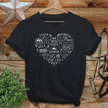Chicken Farm Heart T-shirt