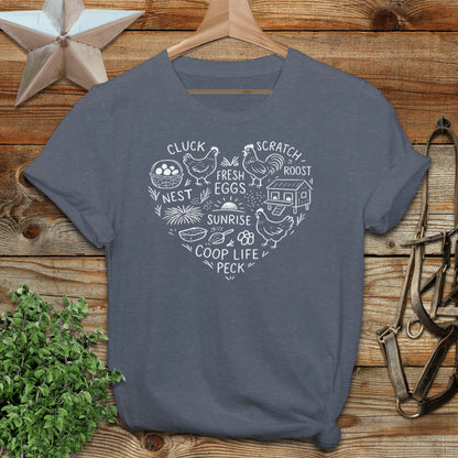 Chicken Farm Heart T-shirt