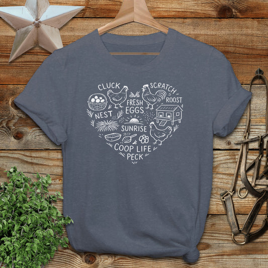 Chicken Farm Heart T-shirt