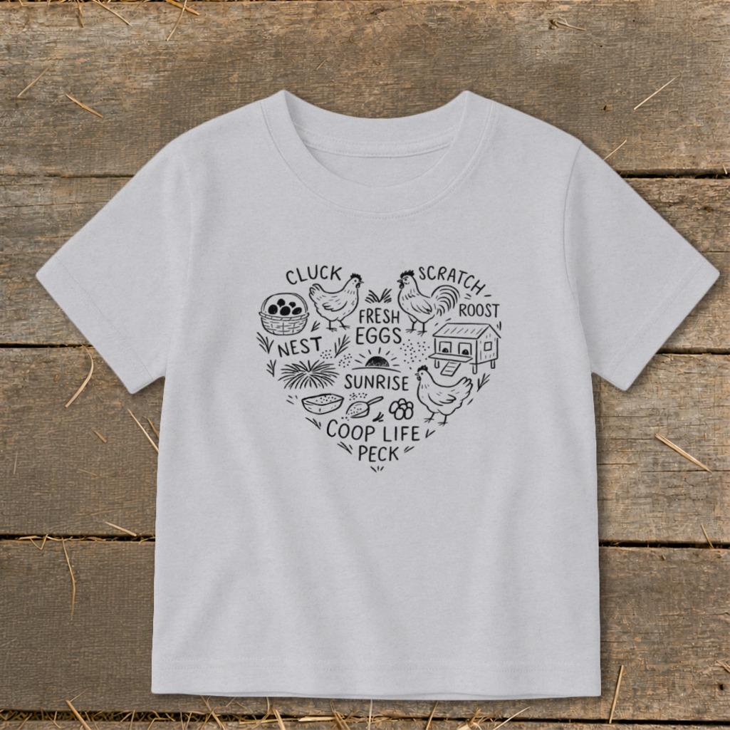 Chicken Farm Heart Toddler Tee