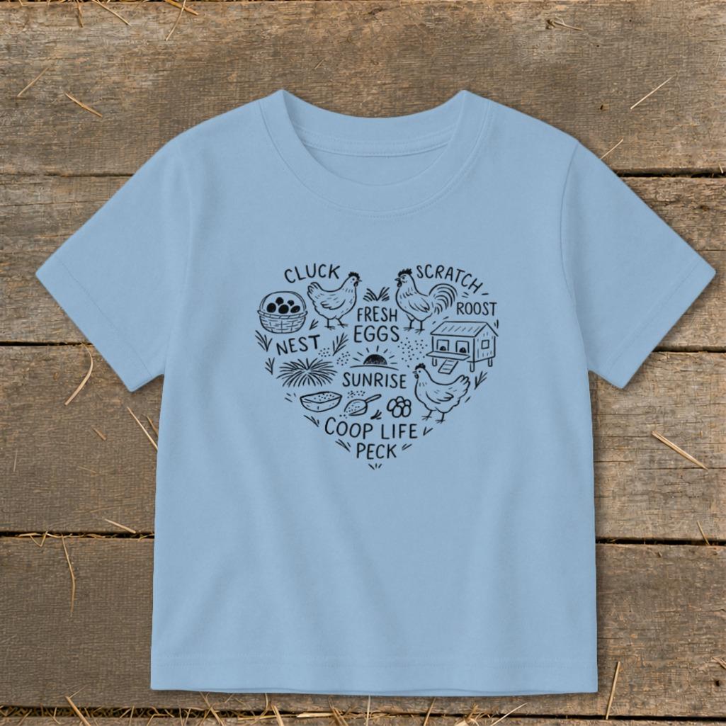 Chicken Farm Heart Toddler Tee