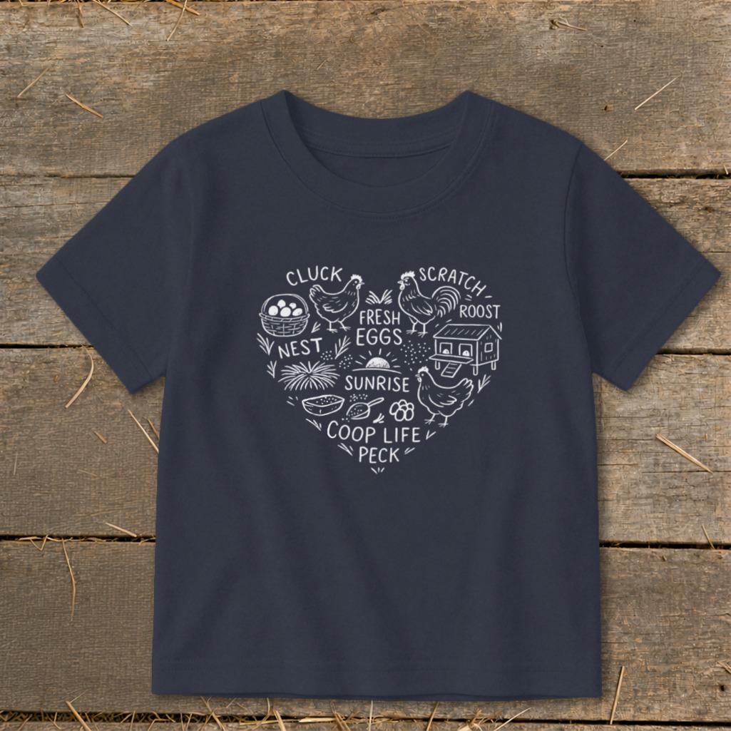 Chicken Farm Heart Toddler Tee