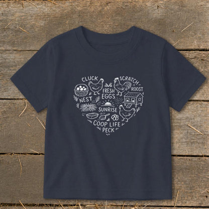 Chicken Farm Heart Toddler Tee